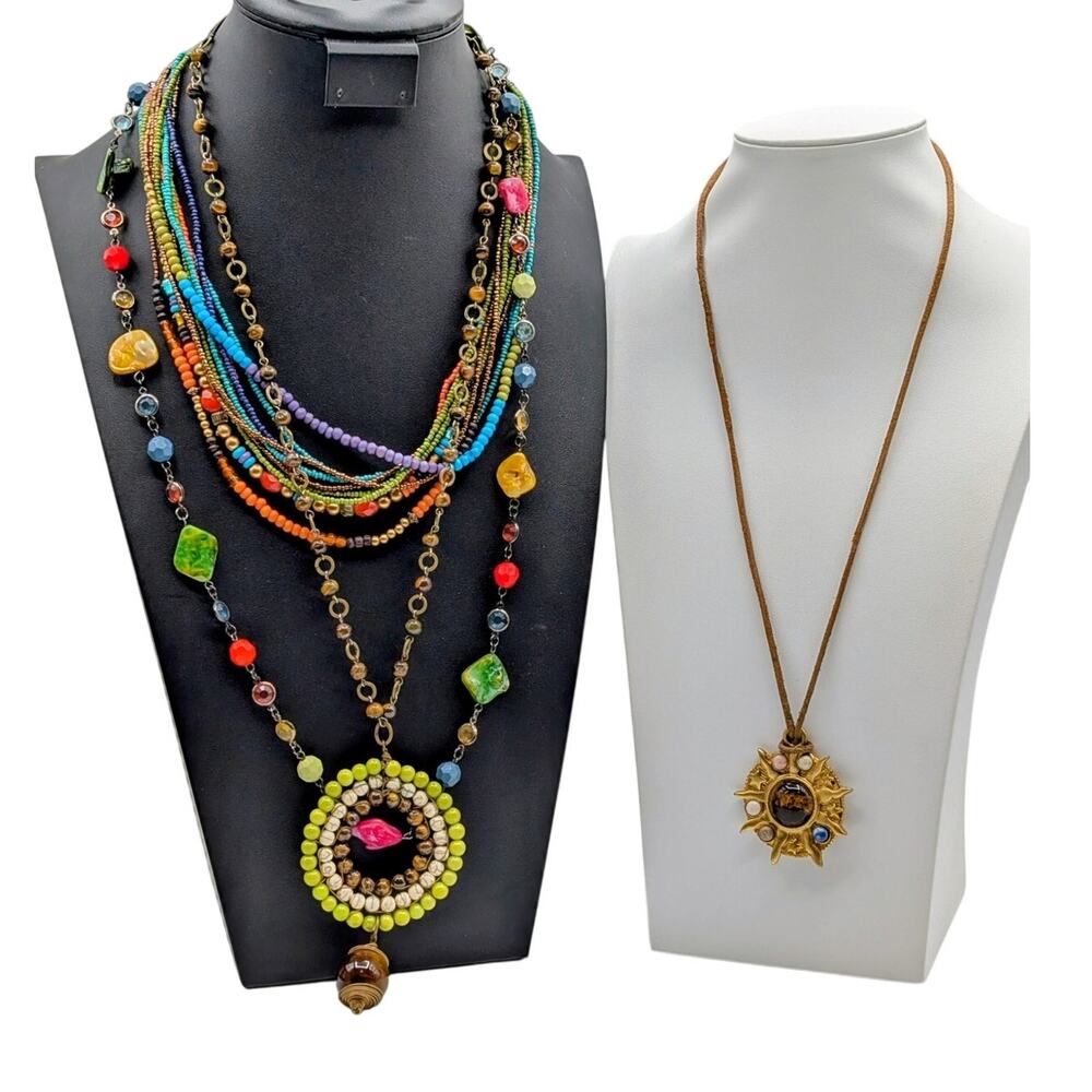 Splashes of Color Boho Four Piece Necklace Lot